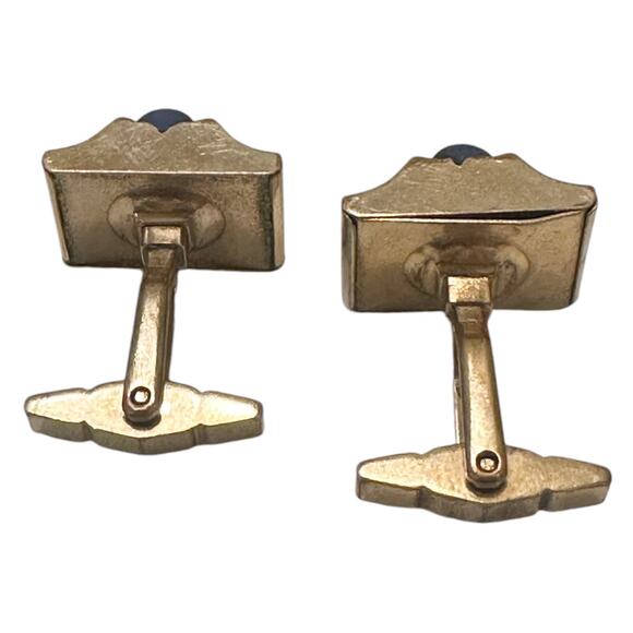 VTG Kreisler Craft Change-O-Color Rollisphere Cuff Links Red to Blue, Gold Tone - Picture 5 of 6